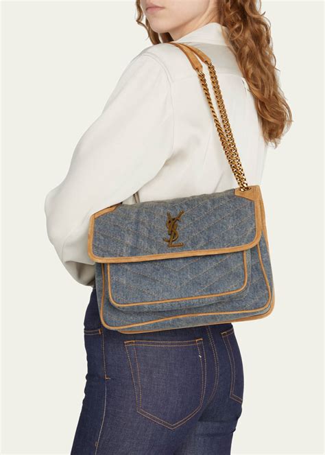 ysl denim chain bag|YSL small shoulder bag.